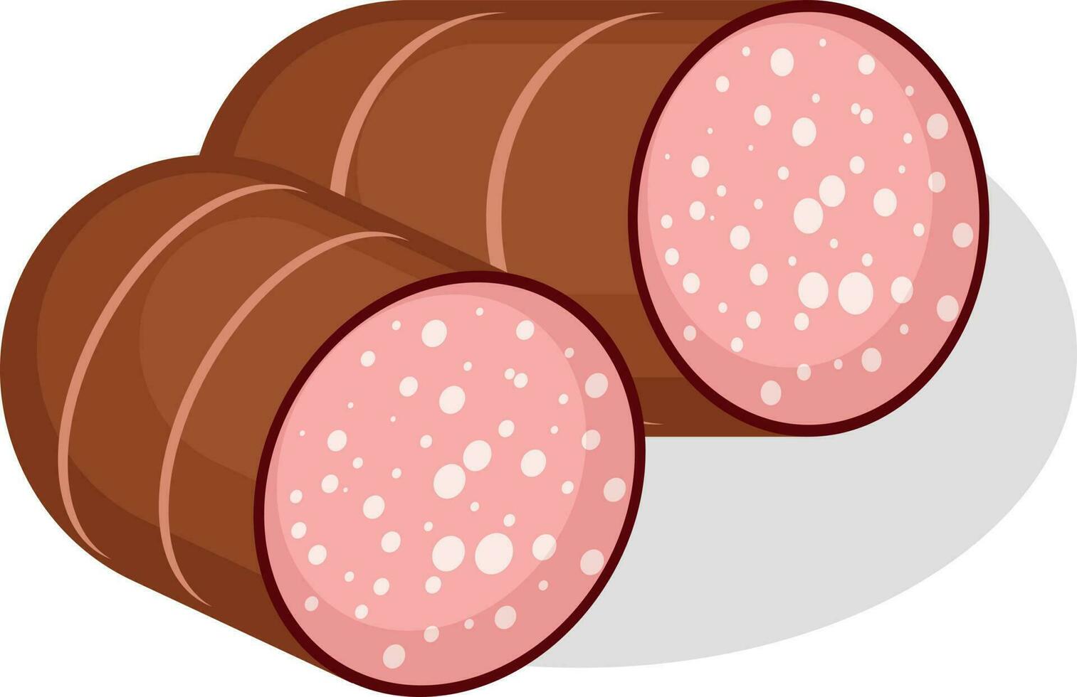 Boiled Sausage, Isolated Background. vector