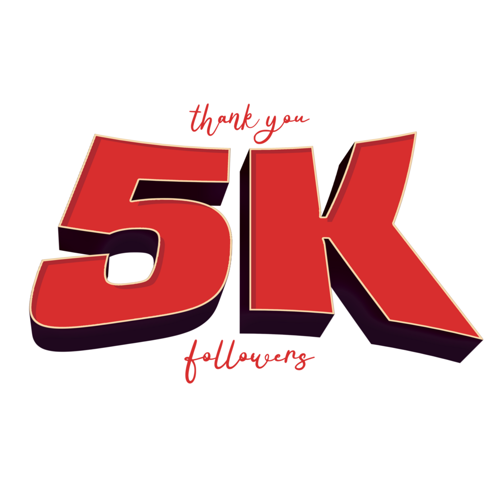 Thank you for 5k Followers Text png