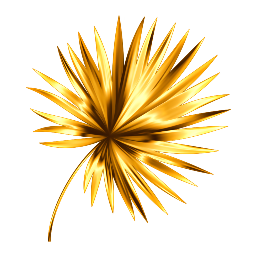 Golden tropical leaf png