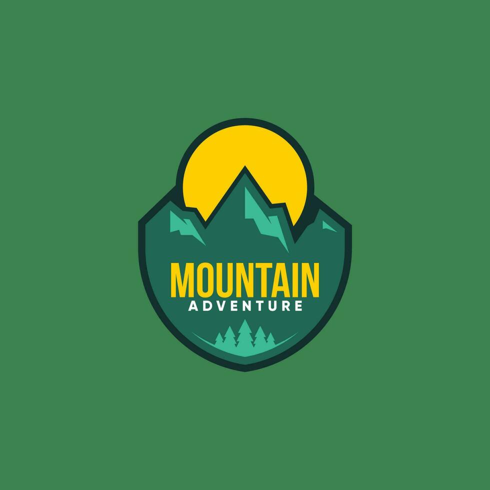 logo de aventura de montaña vector