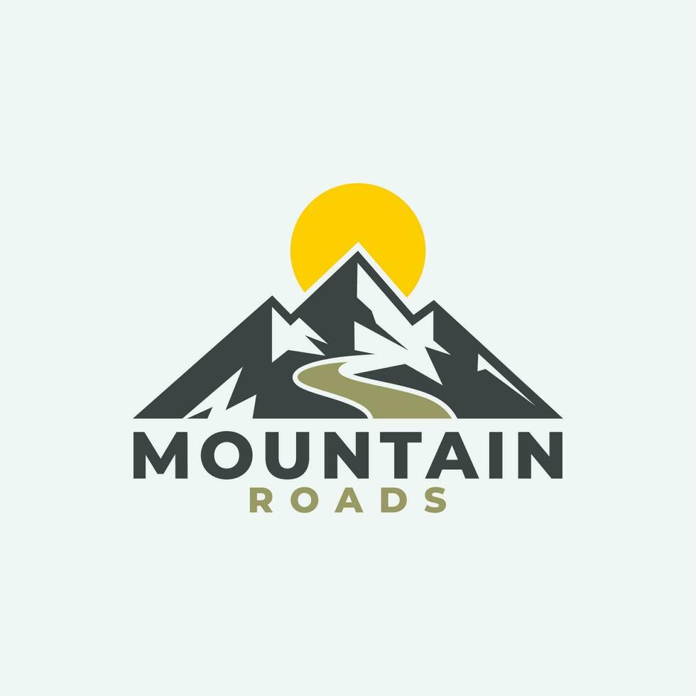 montaña carreteras logo vector