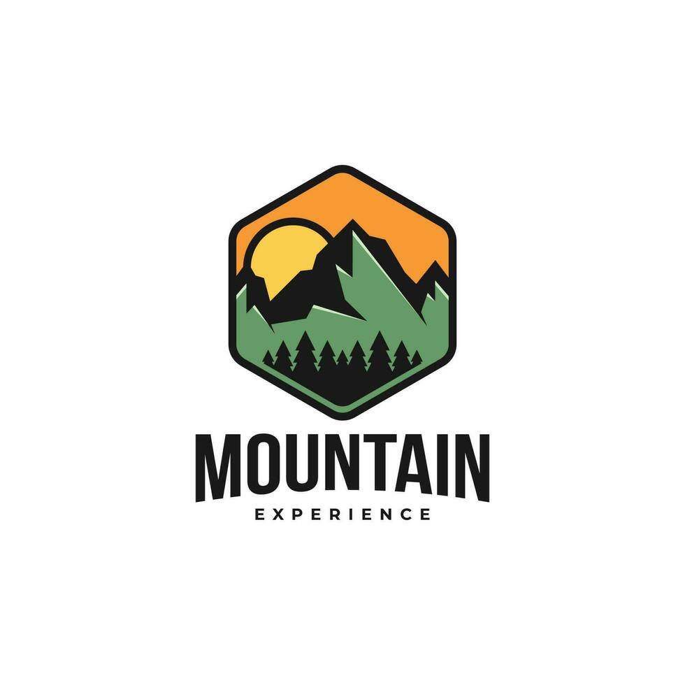 montaña experiencia logo vector