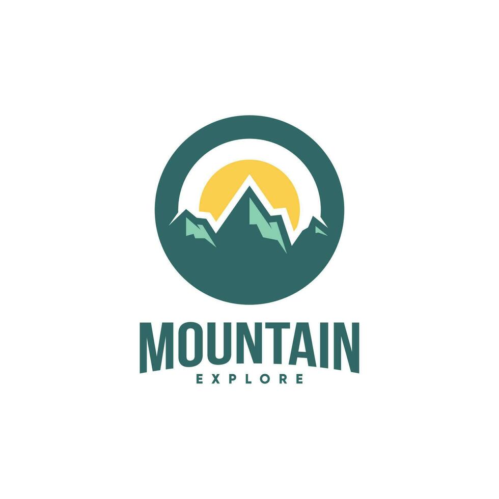 montaña explorar logo vector