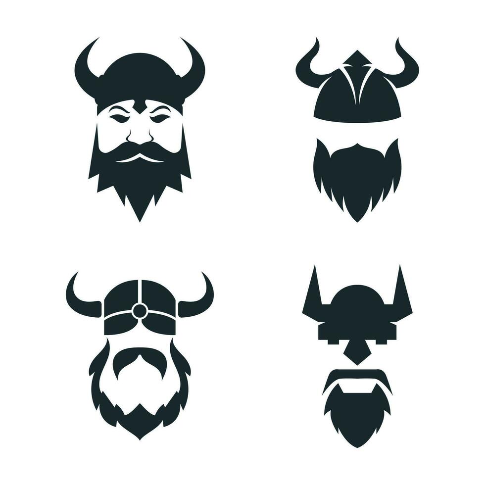 vikingo logo íconos vector Pro