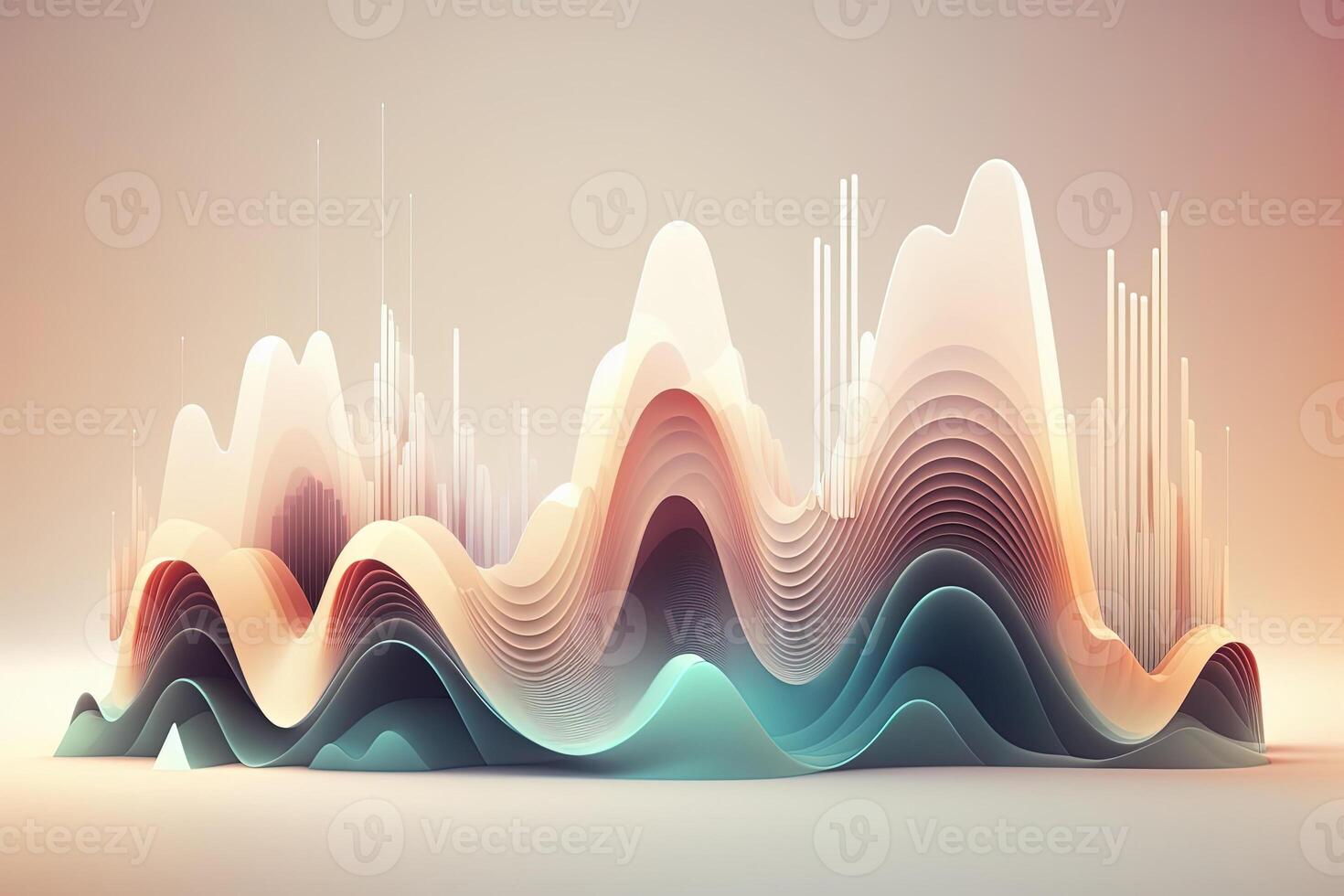 Sound wave, music audio frequencies concept. Abstract background, pastel colors. photo