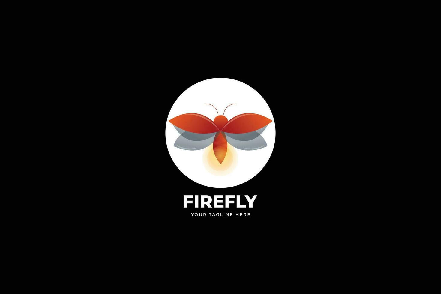 gradient colored firefly logo template illustration vector
