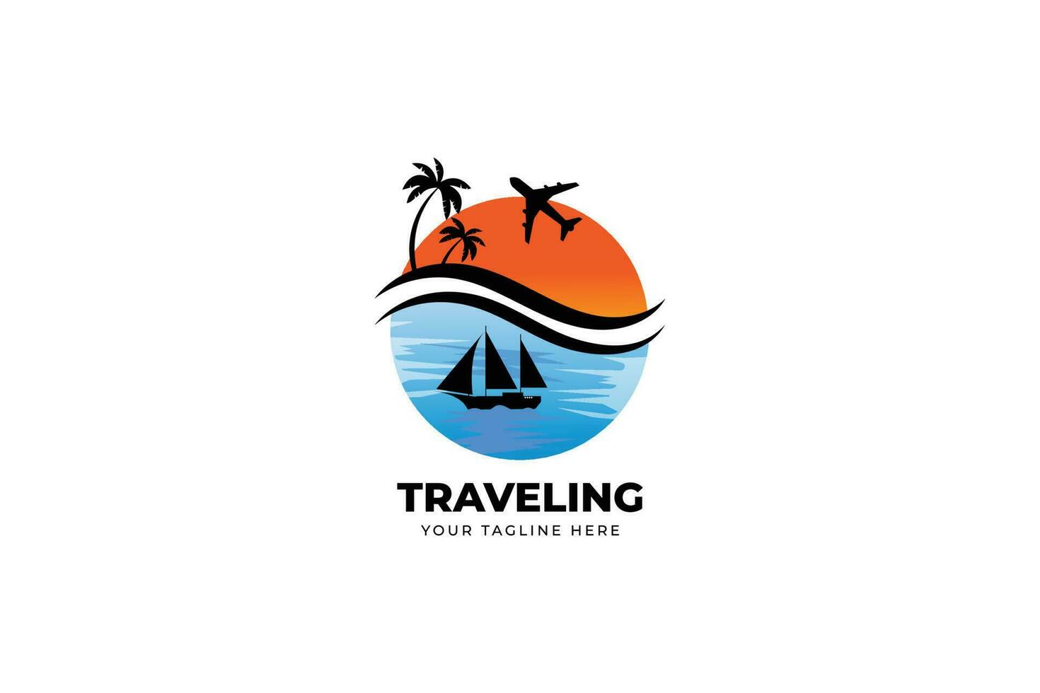 detailed travel logo illustration vector