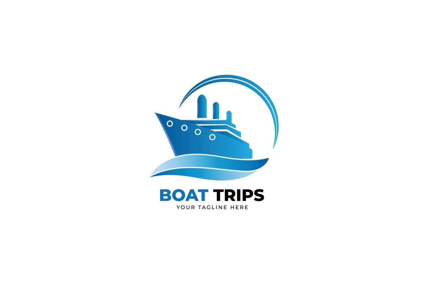 Sea Ship Travel Logo Design illustration vector