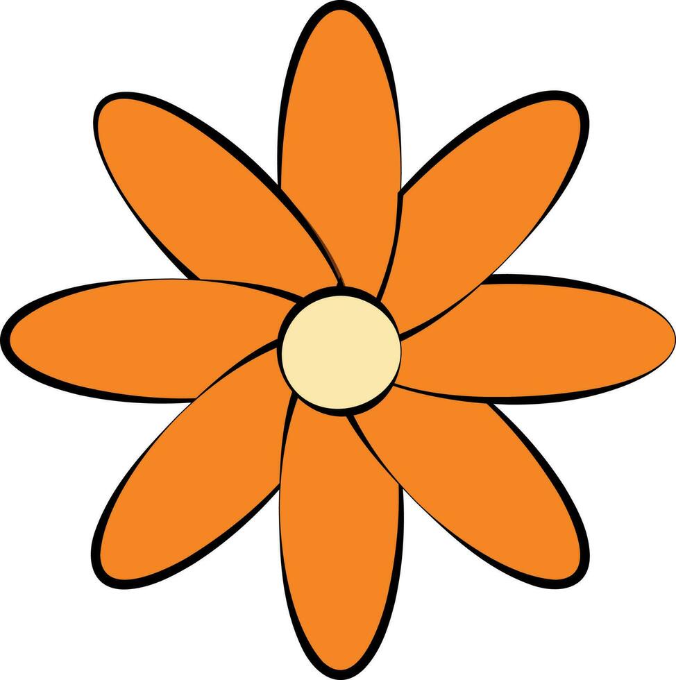 A flower in groovy colors to decorate the holiday. vector