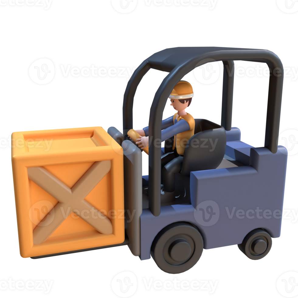 3d karakter van een industrieel arbeider png