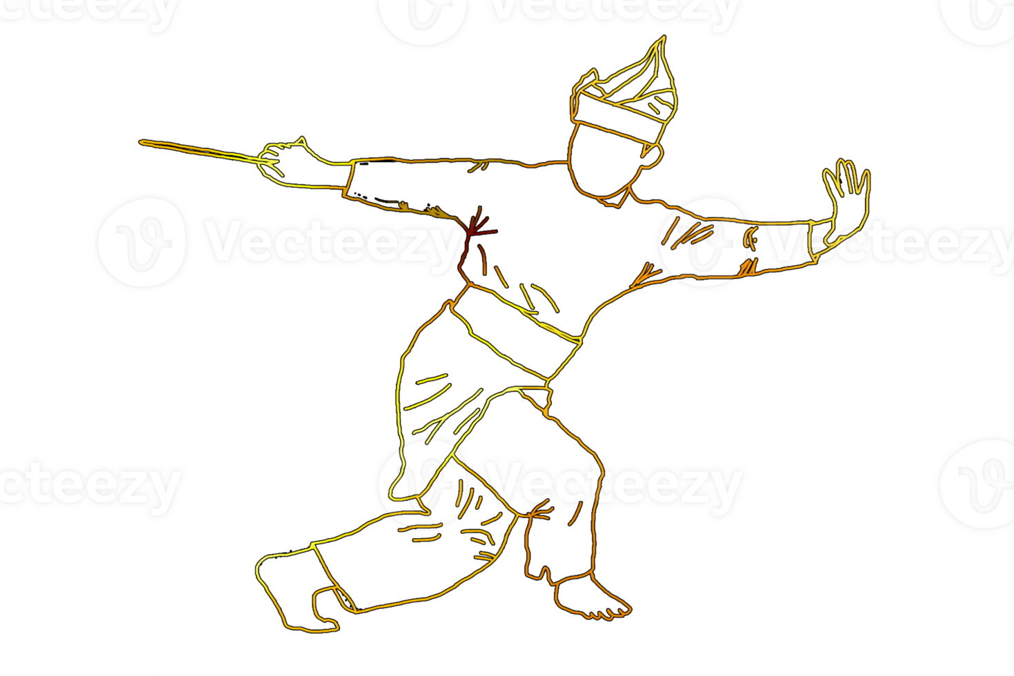 silat warrior movement with weapon call keris png