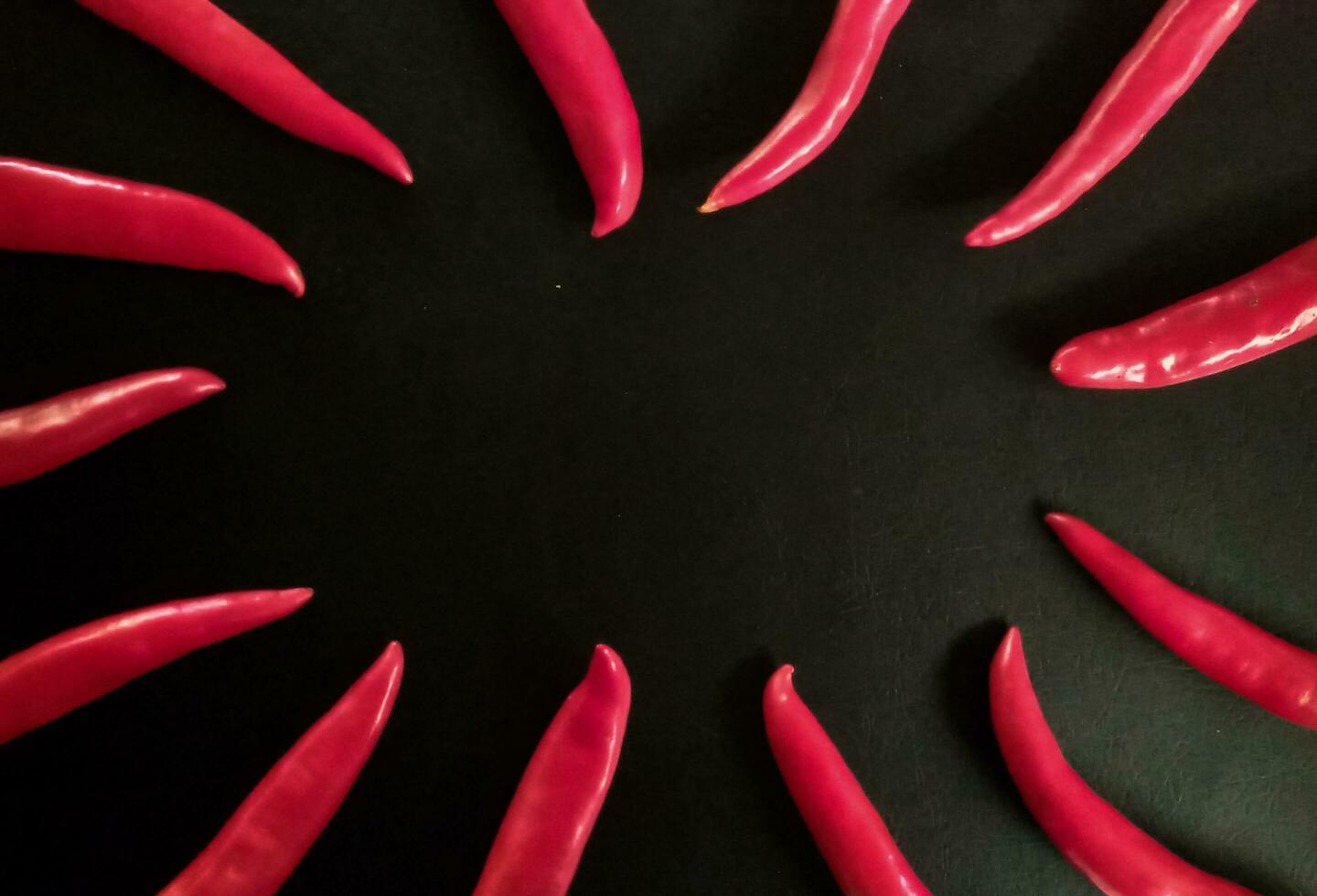 Fresh red chili on a black background as a background. photo