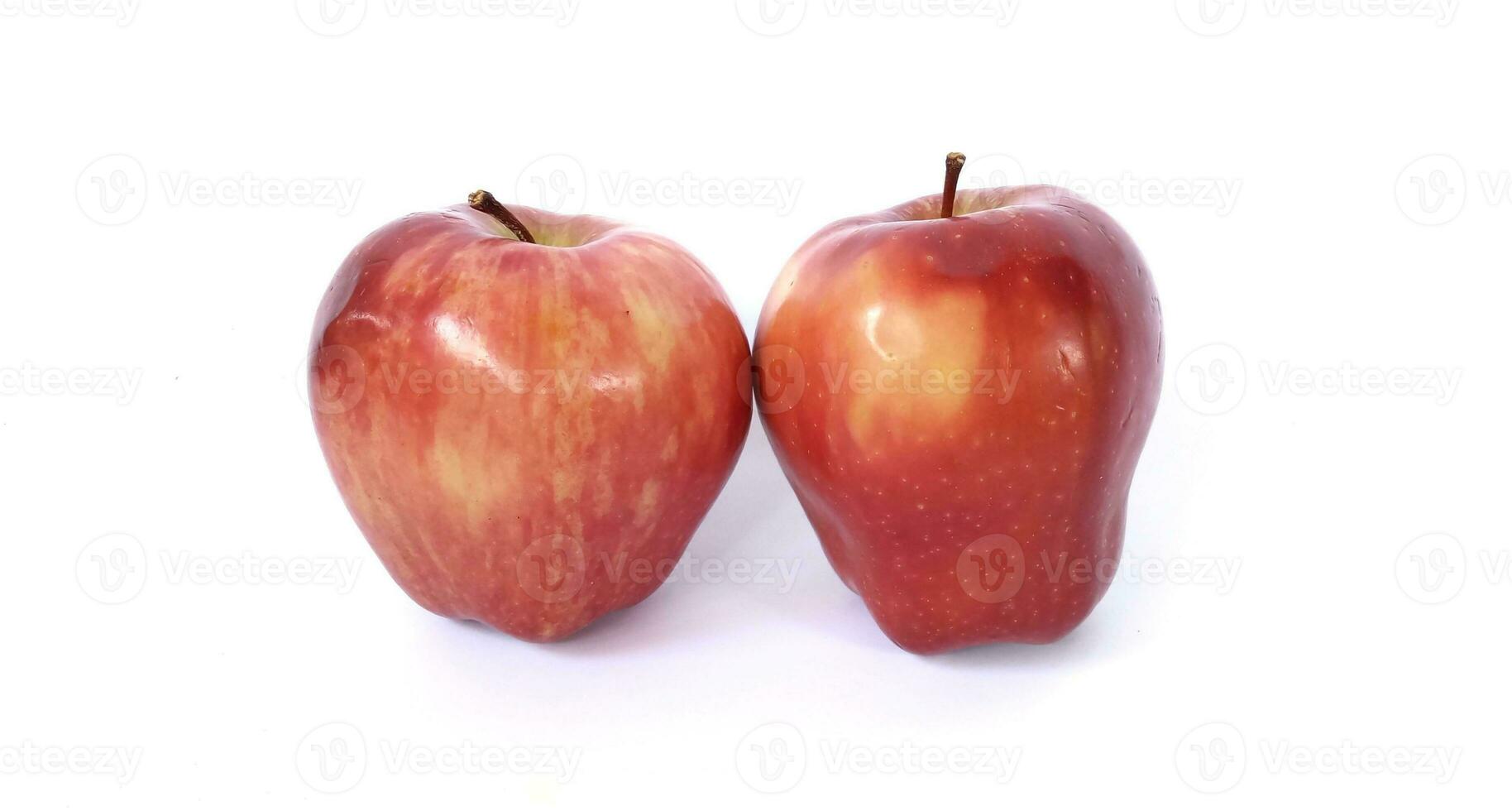 Two red apple isolated on a white background, clipping path. photo