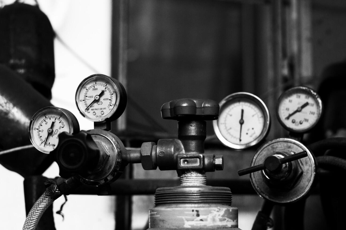 pressure gauges of tank photo