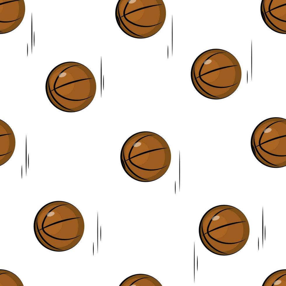 seamless pattern with basketball on white vector