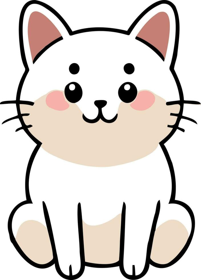 Funny cat and adorable kitten character vector design with flat color in white background suitable for sticker, cartoon and print design.