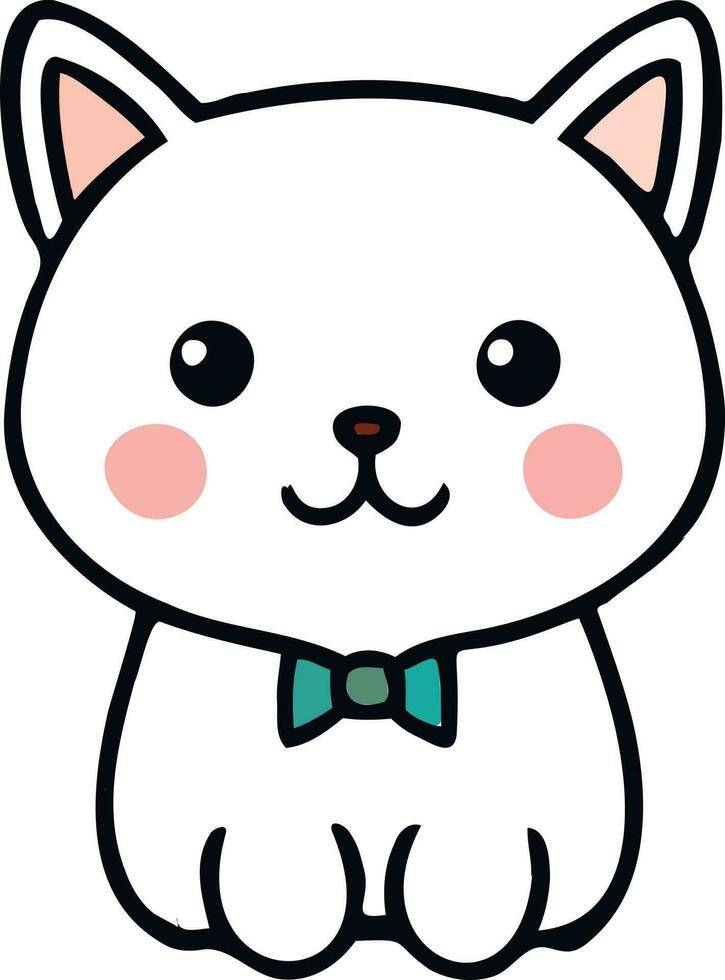 Funny cat and adorable kitten character vector design with flat color in white background suitable for sticker, cartoon and print design.