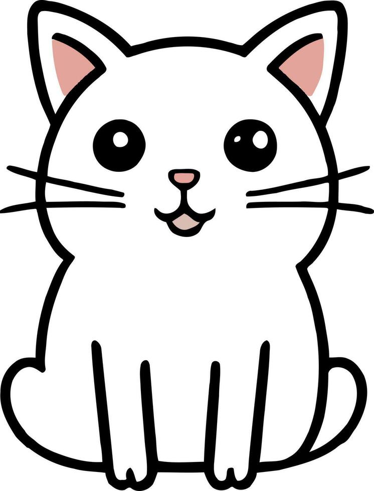 Funny cat and adorable kitten character vector design with flat color in white background suitable for sticker, cartoon and print design.