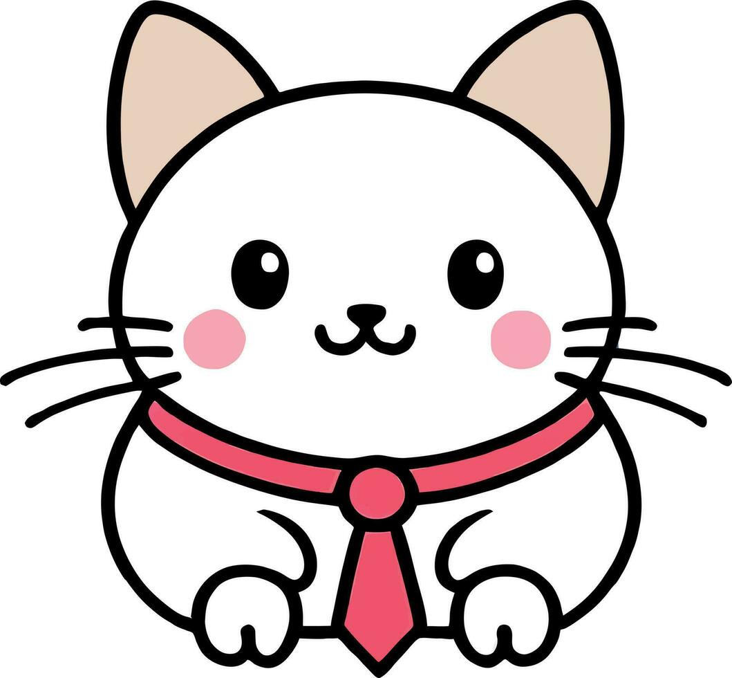gracioso gato y adorable gatito personaje vector diseño con plano color en blanco antecedentes adecuado para pegatina, dibujos animados y impresión diseño.