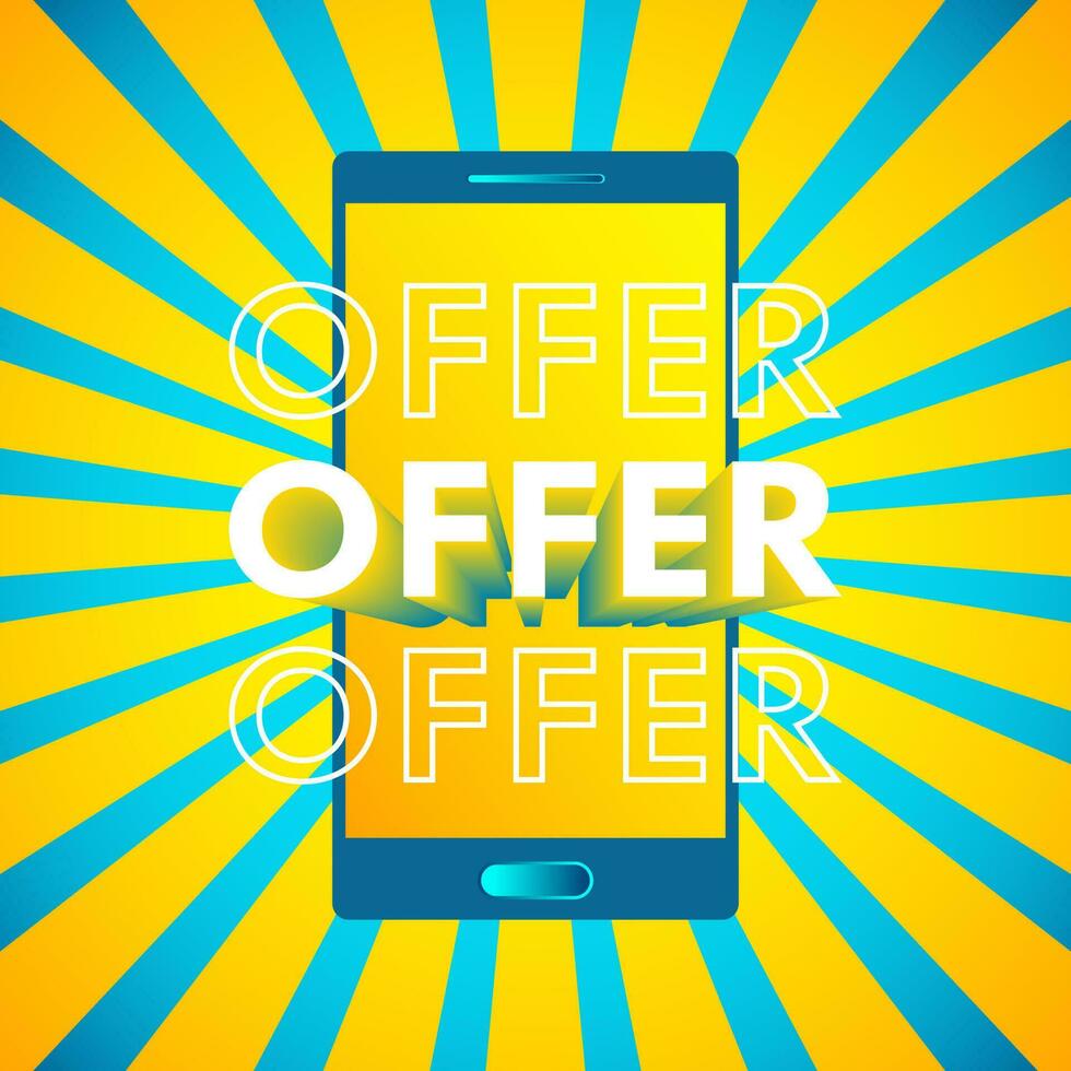 Smartphone Business Offer Advertising Template Vector Illustration