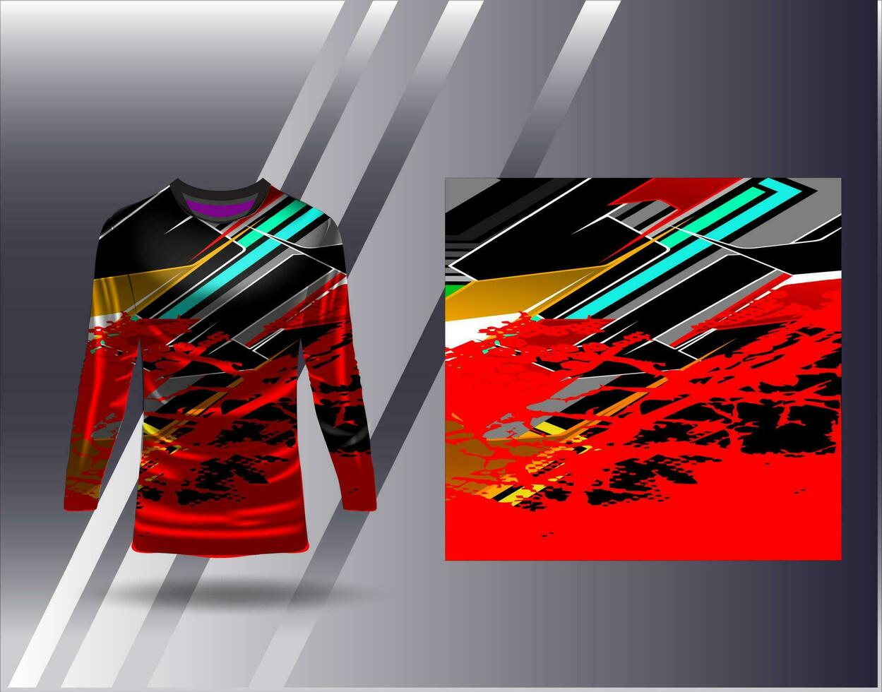 Sports jersey and tshirt template sports design for football racing gaming jersey vector