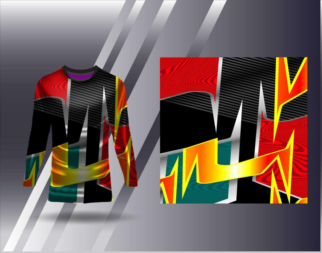 Sports jersey and tshirt template sports design for football racing gaming jersey vector