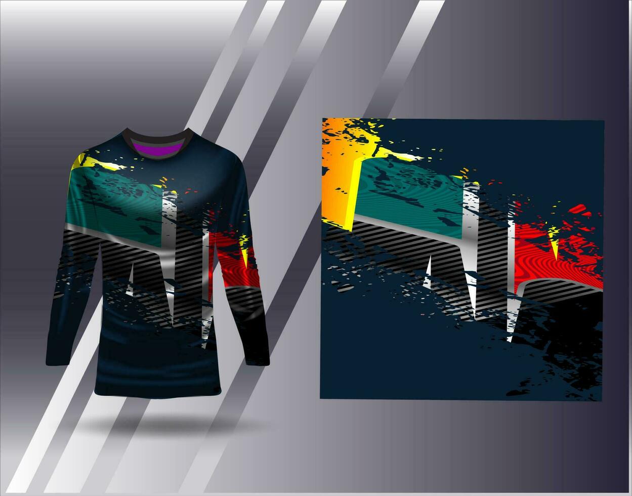 Sports jersey and tshirt template sports design for football racing gaming jersey vector