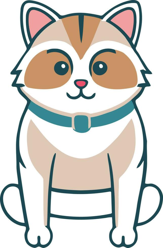 Funny cat and adorable kitten character vector design with flat color in white background suitable for sticker, cartoon and print design.