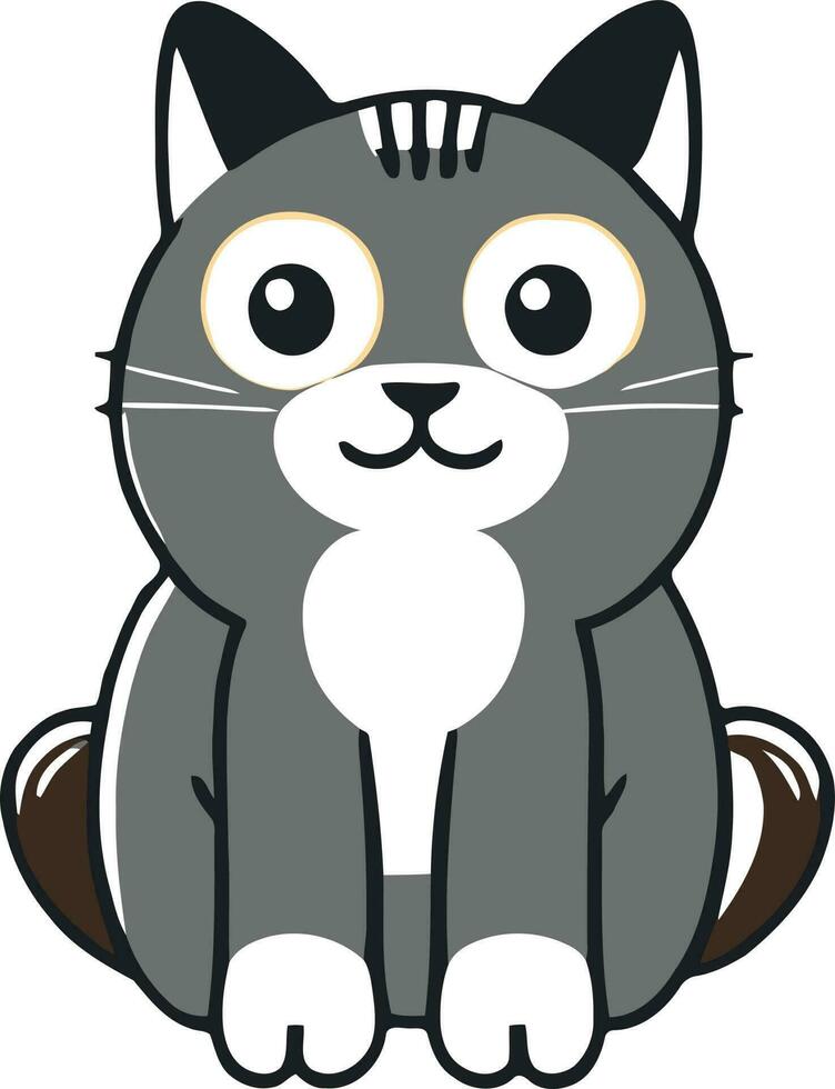 gracioso gato y adorable gatito personaje vector diseño con plano color en blanco antecedentes adecuado para pegatina, dibujos animados y impresión diseño.