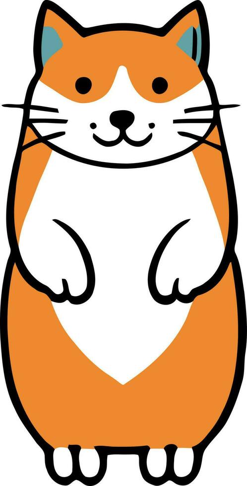 gracioso gato y adorable gatito personaje vector diseño con plano color en blanco antecedentes adecuado para pegatina, dibujos animados y impresión diseño.