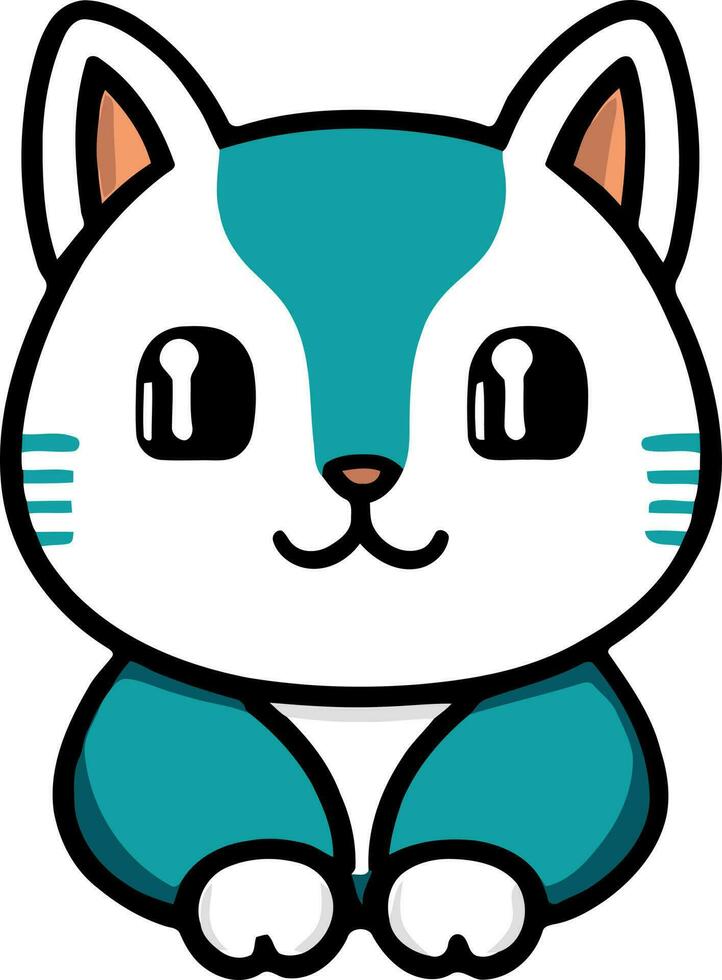 Funny cat and adorable kitten character vector design with flat color in white background suitable for sticker, cartoon and print design.