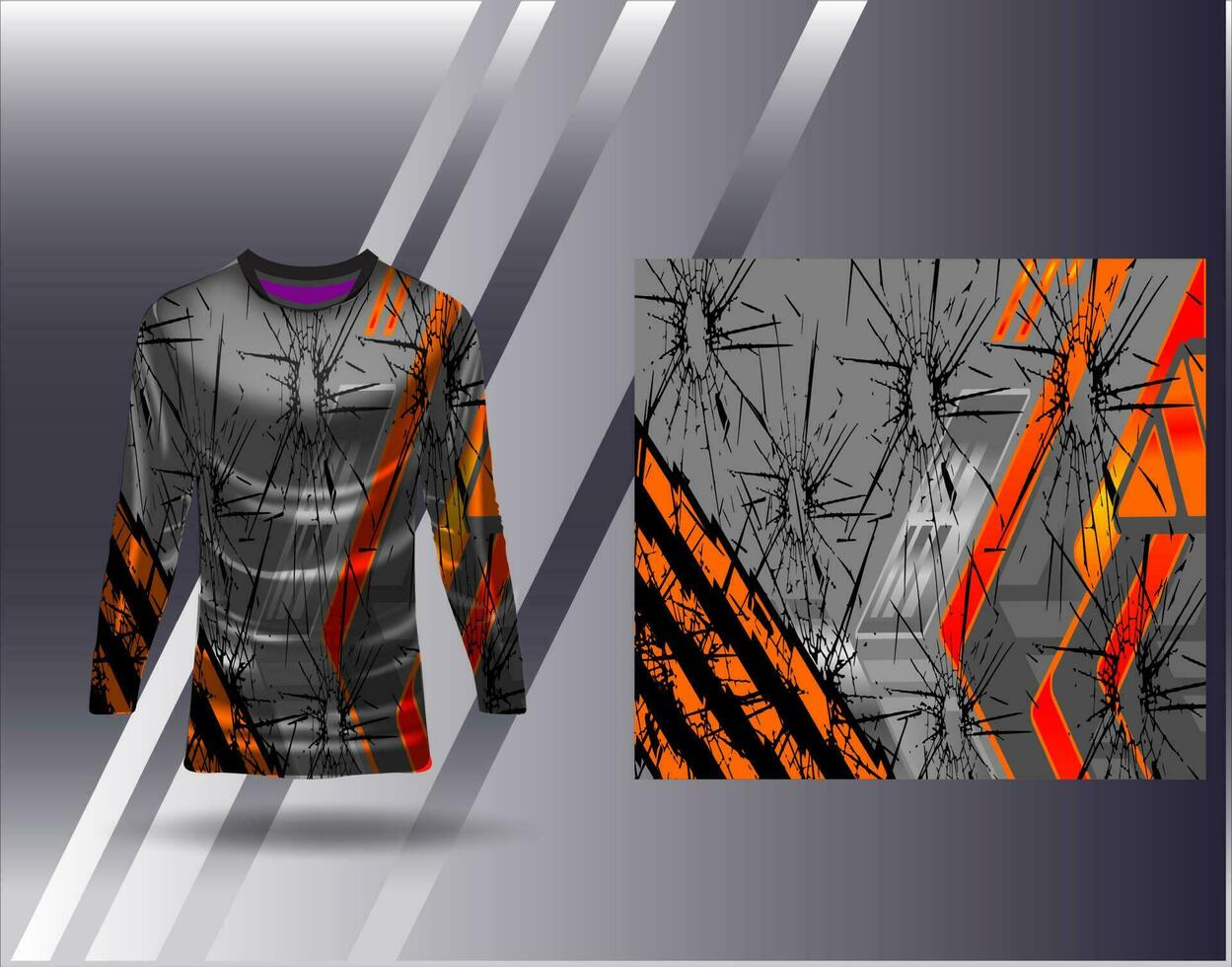 Sports jersey and tshirt template sports design for football racing gaming jersey vector