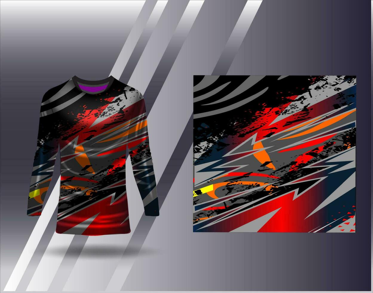 Sports jersey and tshirt template sports design for football racing gaming jersey vector