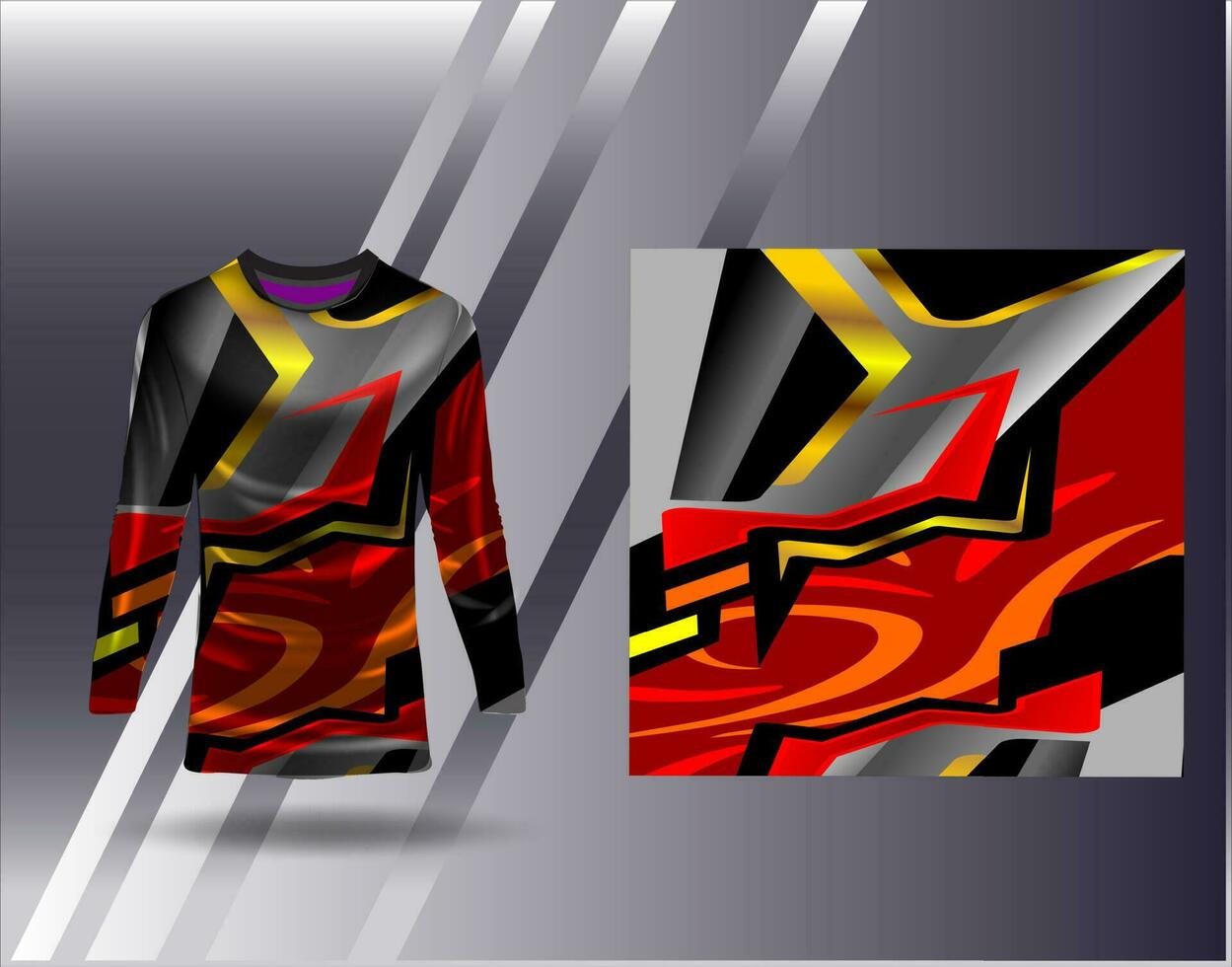 Sports jersey and tshirt template sports design for football racing gaming jersey vector