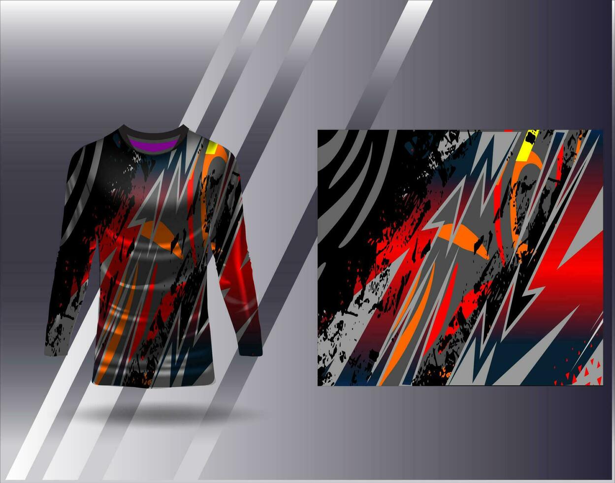 Sports jersey and tshirt template sports design for football racing gaming jersey vector