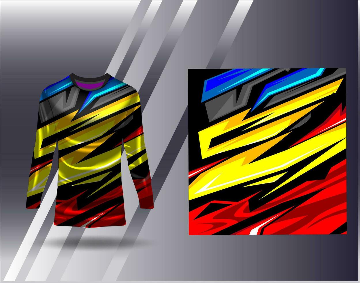 Sports jersey and tshirt template sports design for football racing gaming jersey vector