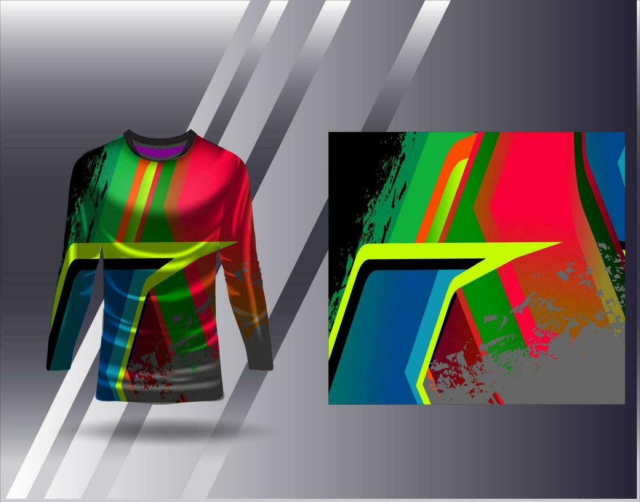 Sports jersey and tshirt template sports design for football racing gaming jersey vector