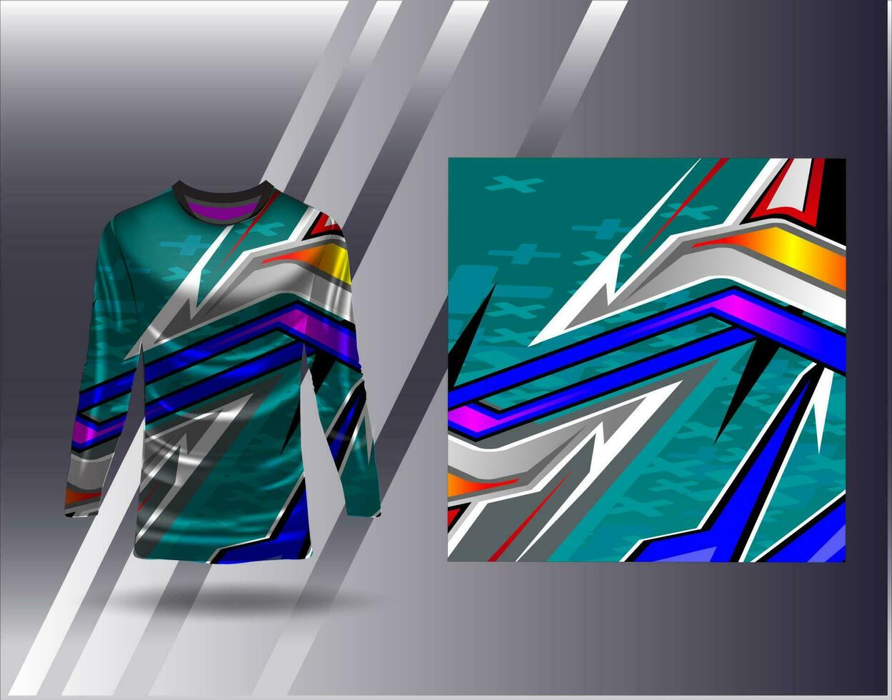 Sports jersey and tshirt template sports design for football racing gaming jersey vector