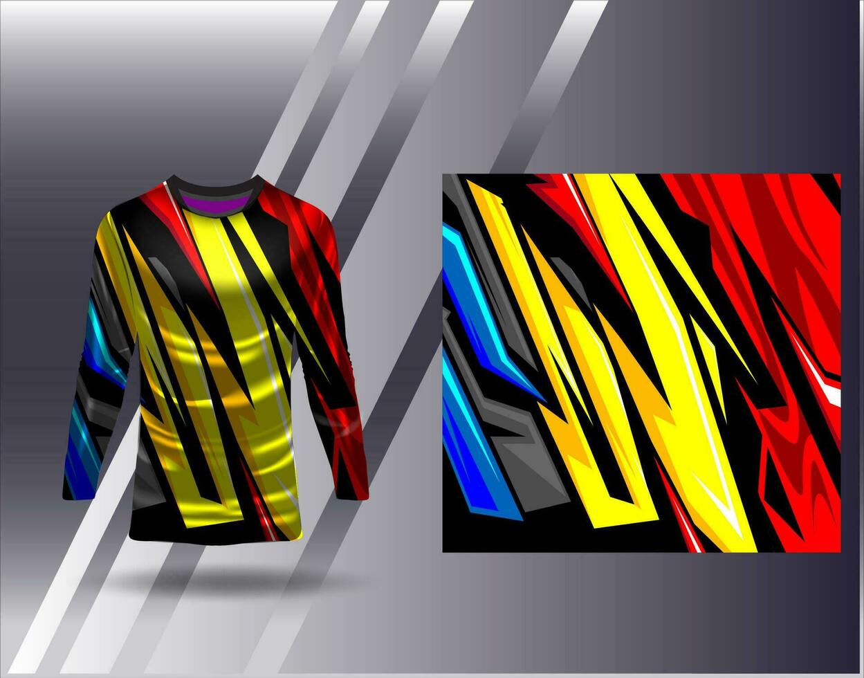 Sports jersey and tshirt template sports design for football racing gaming jersey vector