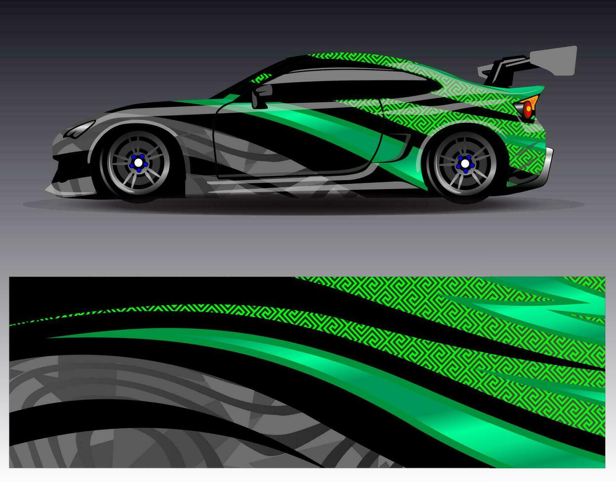 Car wrap design vector. Graphic abstract stripe racing background kit designs for wrap vehicle  race car  rally  adventure and livery vector