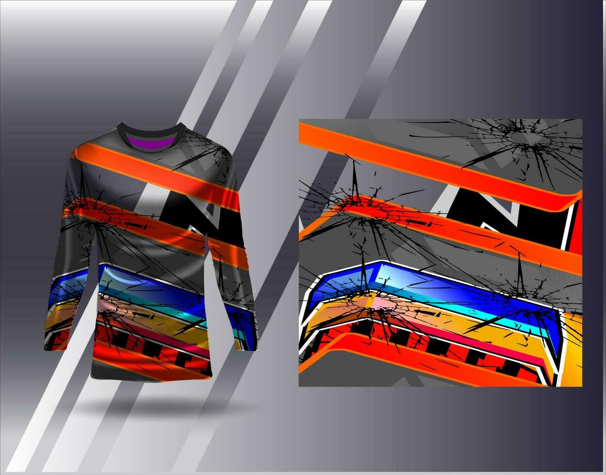 Sports jersey and tshirt template sports design for football racing gaming jersey vector