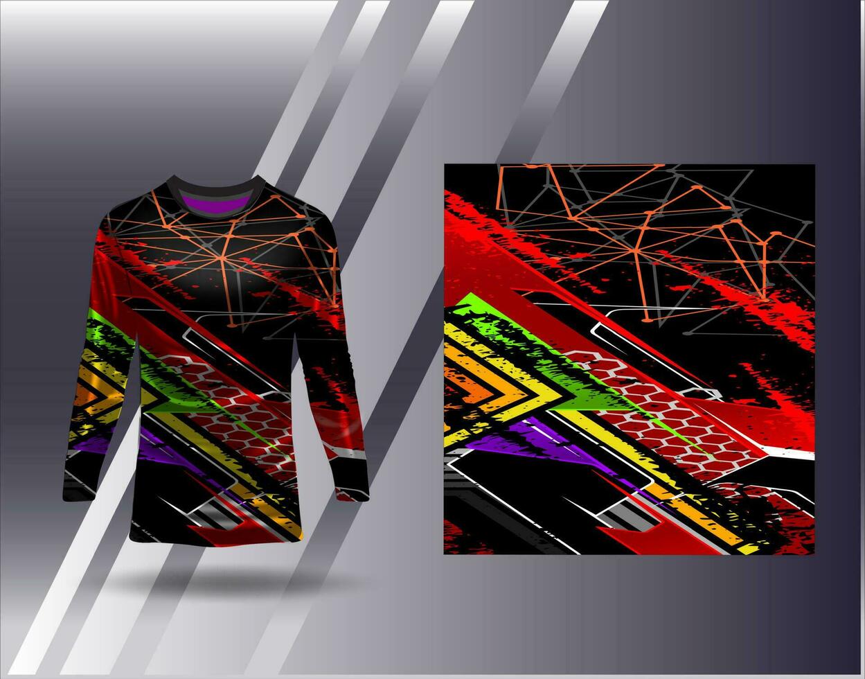 Sports jersey and tshirt template sports design for football racing gaming jersey vector