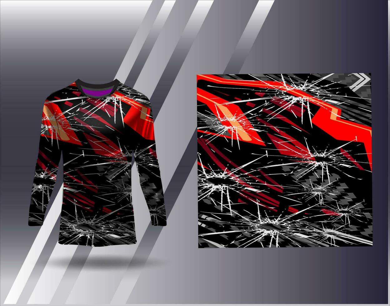Sports jersey and tshirt template sports design for football racing gaming jersey vector