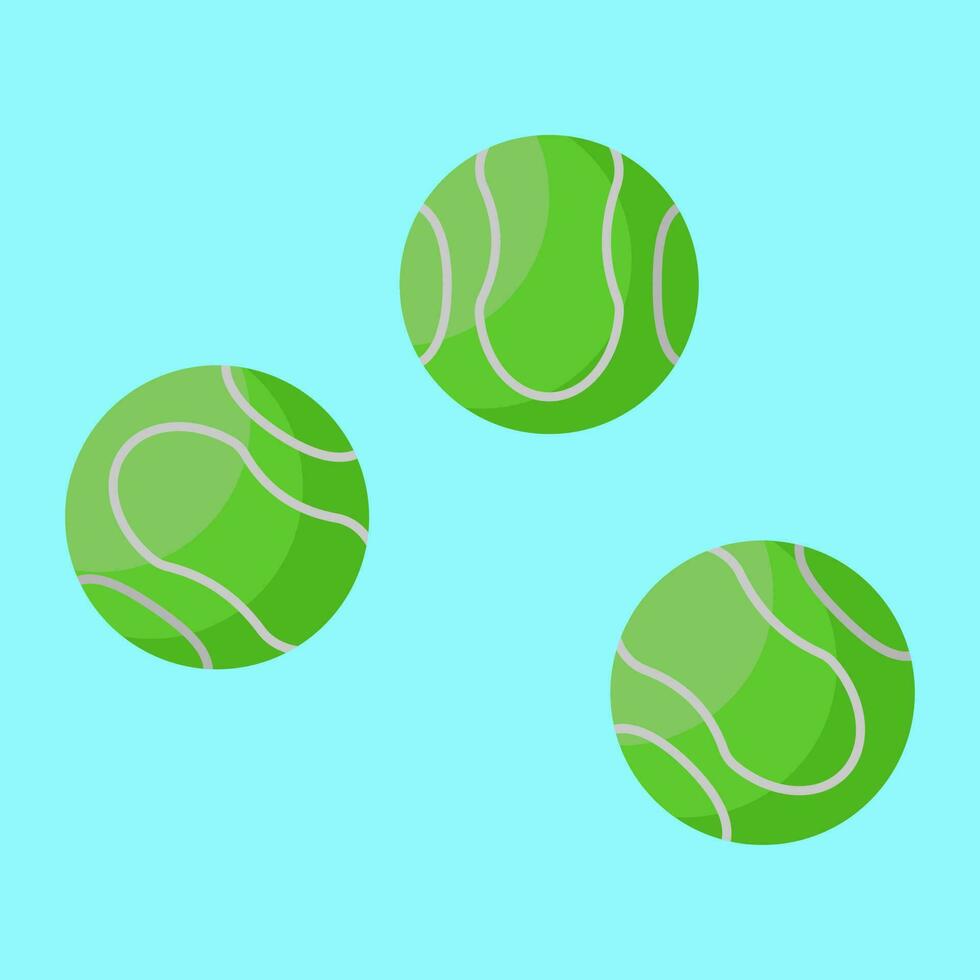 Tennis balls in flat vector illustration design