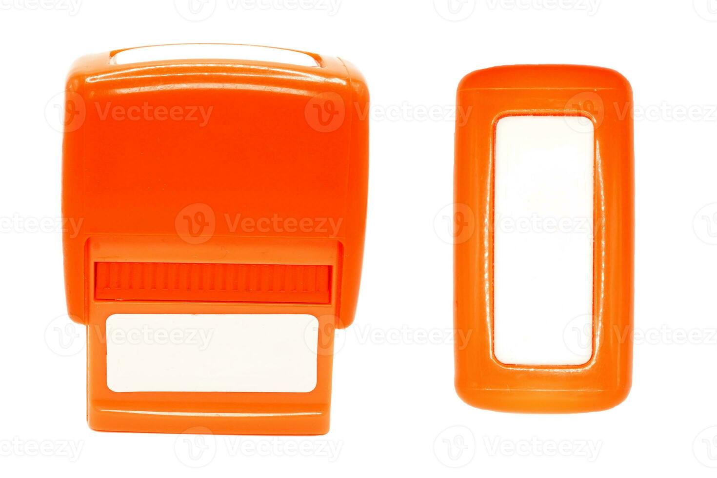 Orange stamp. Stamp without background, stamp mockup. photo