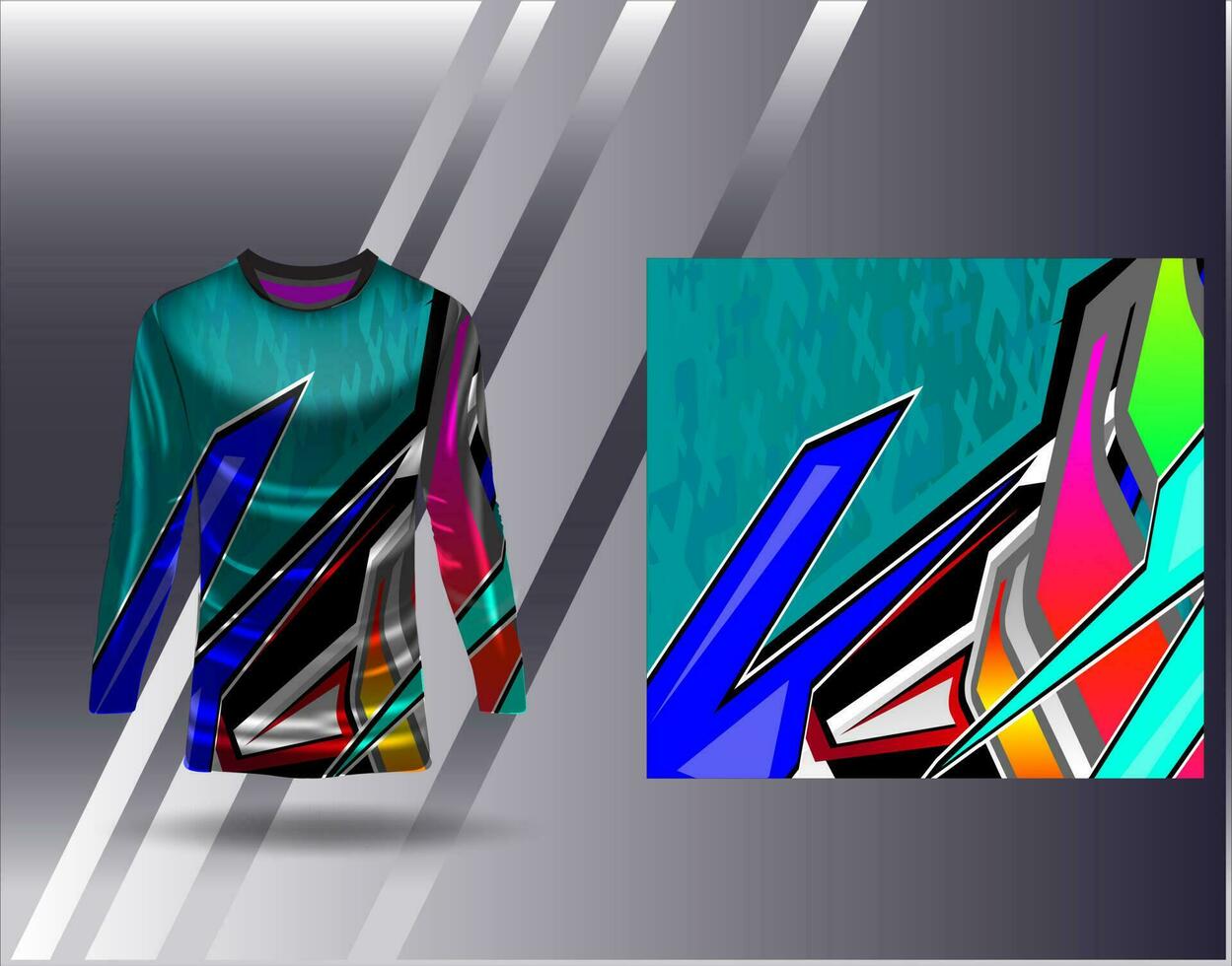 Sports jersey and tshirt template sports design for football racing gaming jersey vector