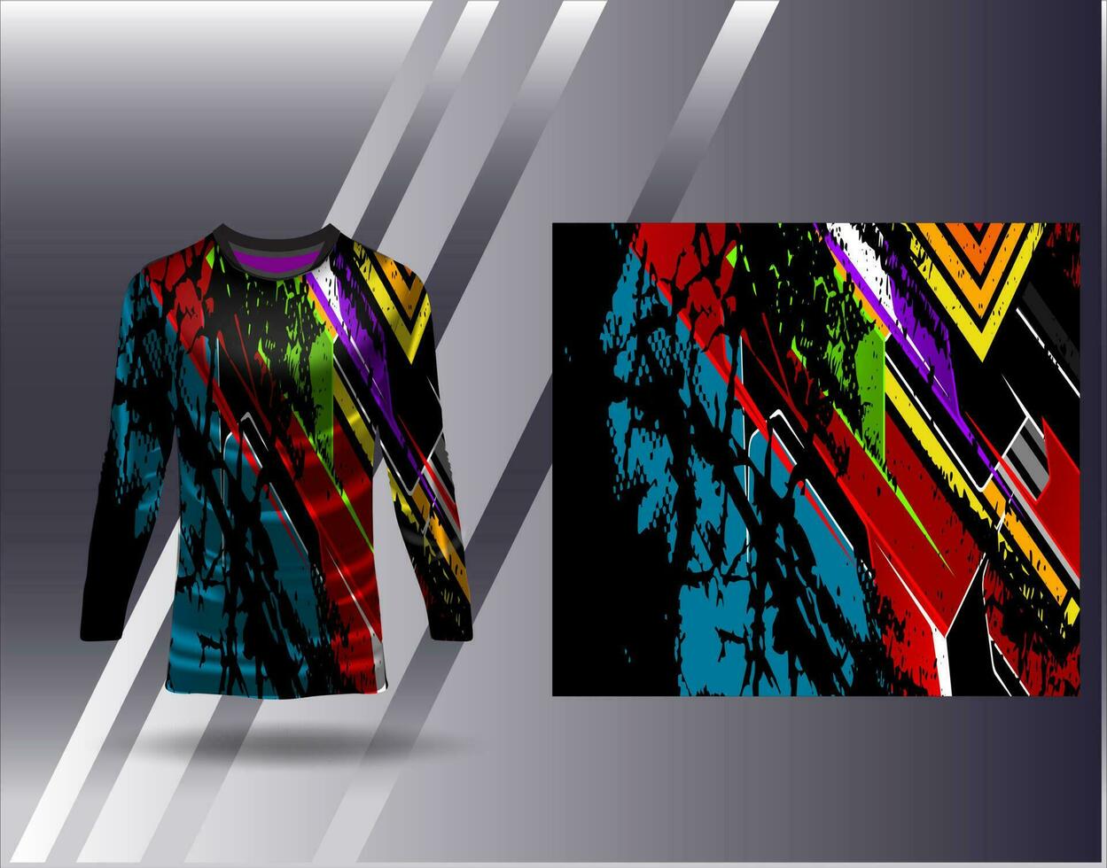 Sports jersey and tshirt template sports design for football racing gaming jersey vector