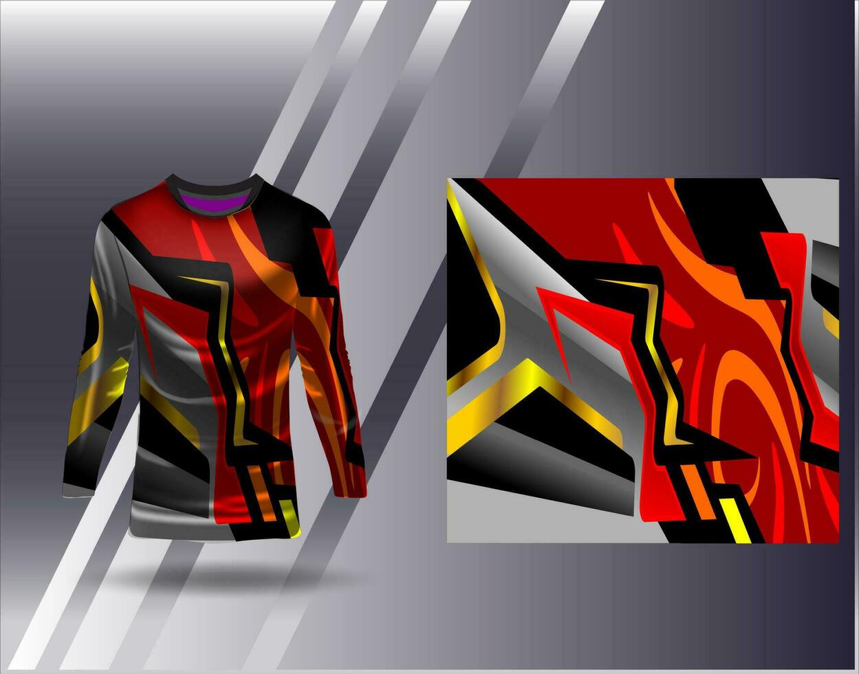 Sports jersey and tshirt template sports design for football racing gaming jersey vector
