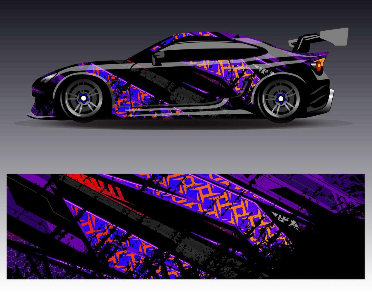 Car wrap design vector. Graphic abstract stripe racing background kit designs for wrap vehicle  race car  rally  adventure and livery vector