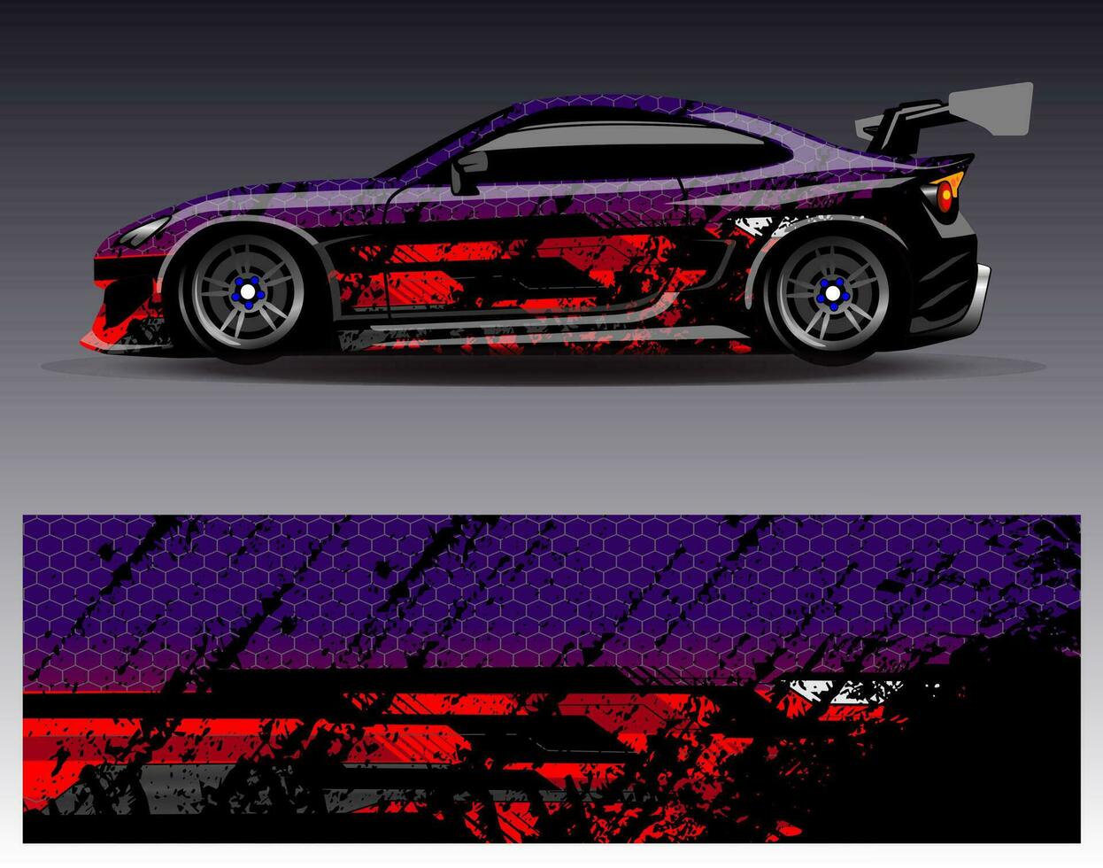 vector de diseño de envoltura de coche. Diseños de kits de fondo de carreras de franjas abstractas gráficas para envolver vehículos carrera de autos rally aventura y librea